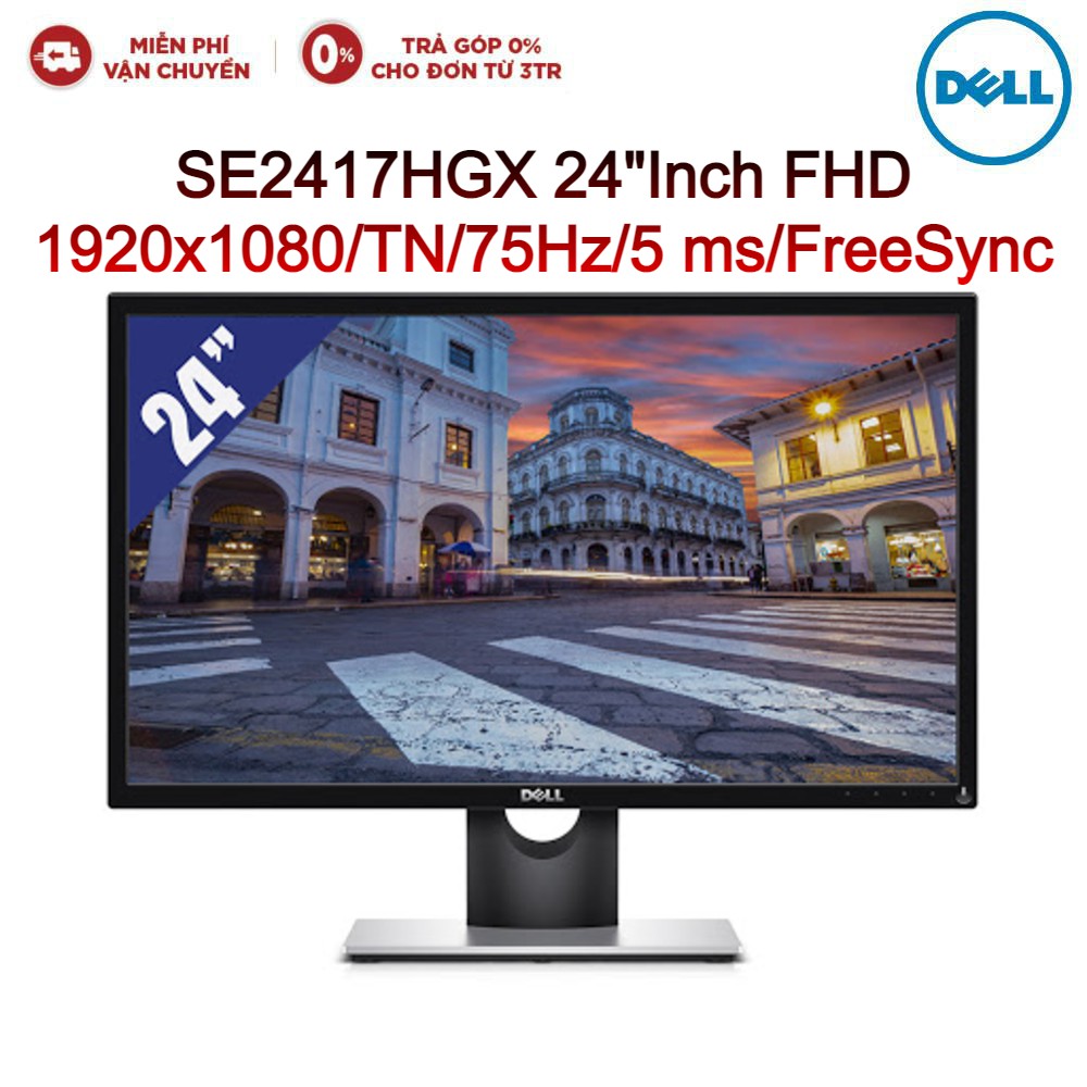 Màn Hình LCD Dell SE2417HGX 24"Inch FHD 1920x1080/TN/75Hz/5 ms/FreeSync-Hàng chính hãng