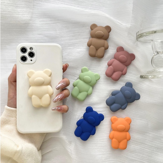 Giá Đỡ Điện Thoại Hình Gấu 3D Nhiều Màu Sắc Cho iPhone/Samsung/Xiaomi