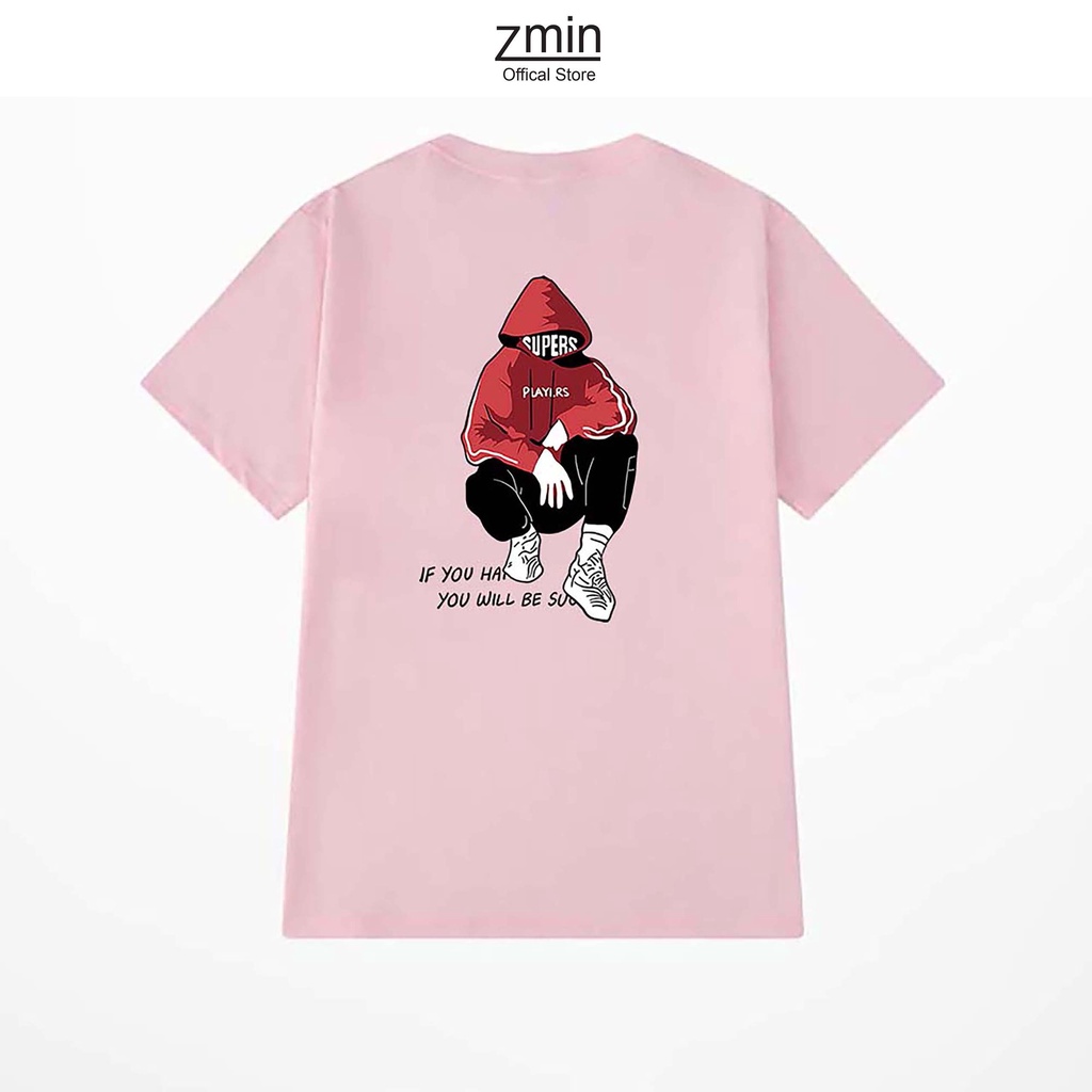 Áo thun tay lỡ nam nữ 100% cotton Zmin, dáng Unisex form rộng - U016
