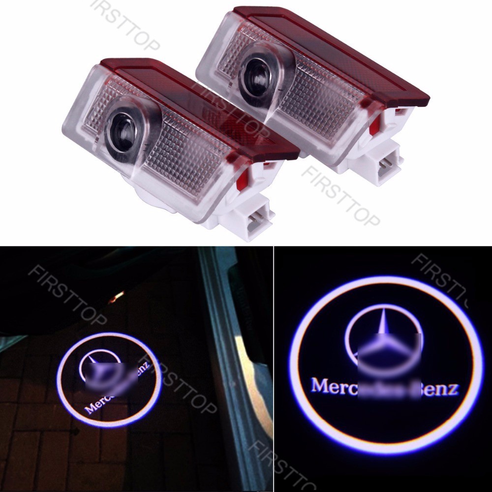 Bộ 2 Đèn LED Gắn Cửa Xe Hơi Mercedes Benz W205 W166 W176 W212 W213 X166 X156 class E A B C E20 GL300