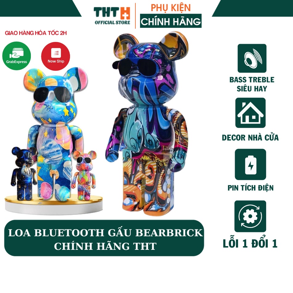 Loa bluetooth mini gấu bearbrick B5+ THT loa blutooth máy tính laptop pc vi tính giá rẻ với âm thanh hay bass treble