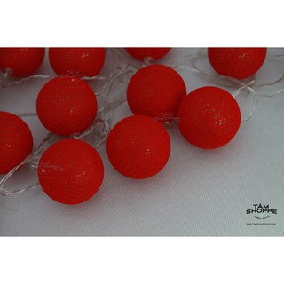 [LOẠI 1] DÂY ĐÈN COTTON BALL THÁI LAN MÀU ĐỎ SỐ 09 (LED)