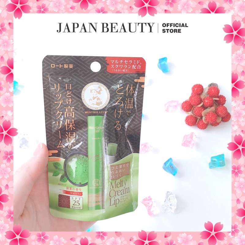 Son dưỡng ẩm, chống thâm môi chiết chuất Matcha Trà xanh Nhật Bản Rohto Melty Cream Lip