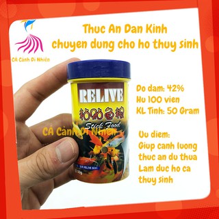 Thức ăn dán kính RELIVE 50 gram cho cá cảnh hũ 100 viên - Cám cá cảnh