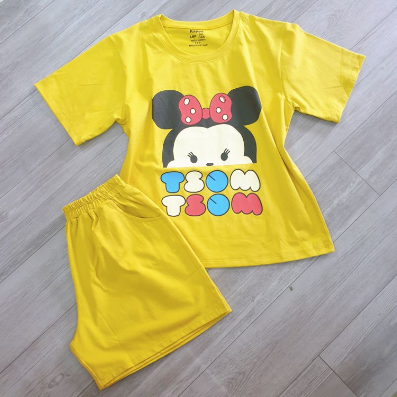 {20-35kg} Bộ cotton cộc tay bé gái size đại loại đẹp (hàng bán shop, 100% cotton)