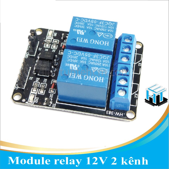 Module relay 12V 2 kênh - Module relay 12V 2 kênh cách ly quang