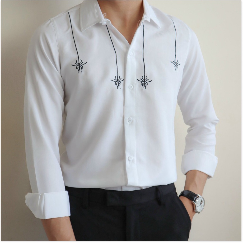 Áo sơ mi in thêu dài tay nam cực đẹp phong cách hàn quốc cho các bạn trẻ KOKO MI FASHION