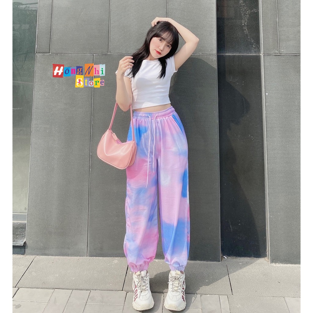 Quần Jogger 3D Ulzzang Unisex Jogger Loang Màu Bo Lai - MM