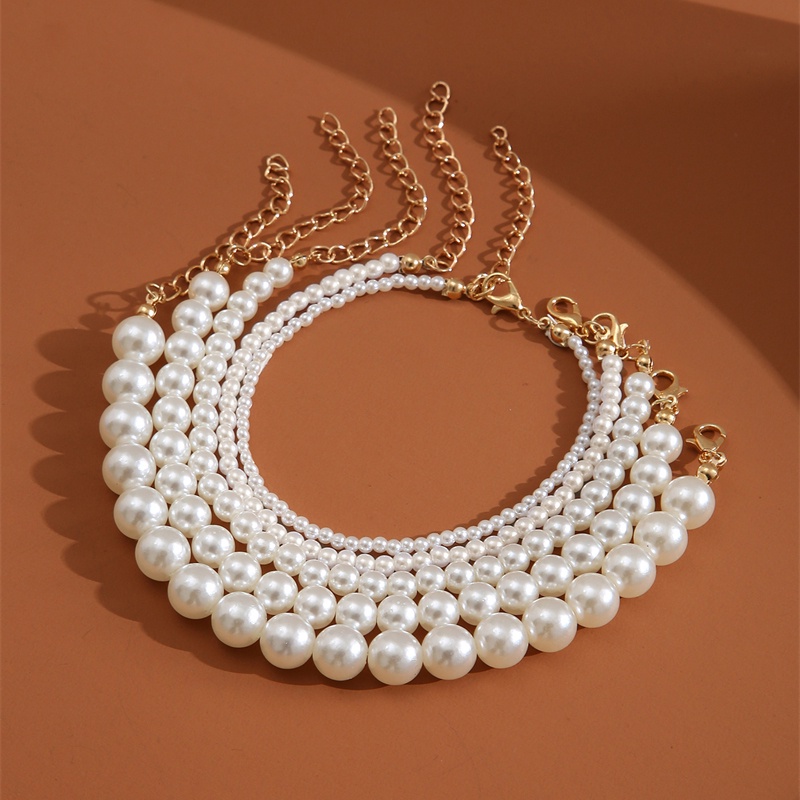 Vòng tay chuỗi hạt ngọc trai tròn thanh lịch 17KM dành cho nữ