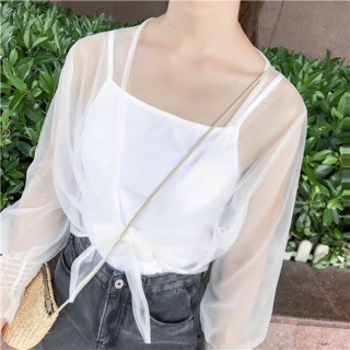 [Hàng order] Áo lưới voan mỏng khoác ngoài