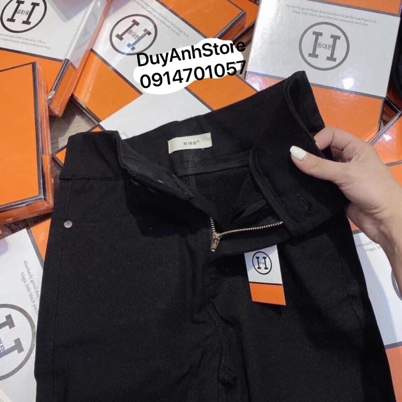 Quần JEAN 2 KHUY hộp chữ H cạp cao khóa đồng hàng VNXK co dãn siêu tôn dáng