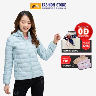 Áo khoác phao nữ YODY siêu nhẹ , áo phao có mũ chống nước yody fashion PHN4000 !