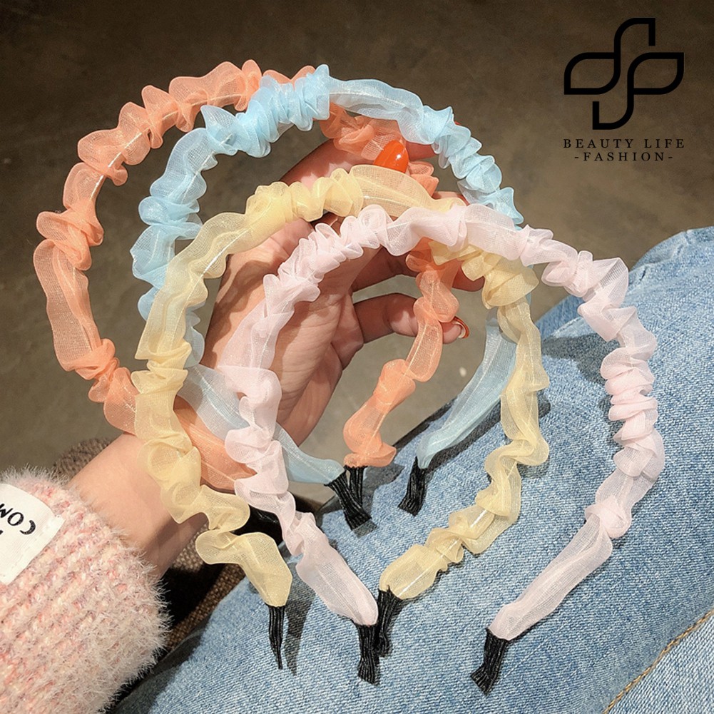 (Hàng Mới Về) Băng Đô Cài Tóc Mỏng Bằng Vải Chiffon Cho Nữ