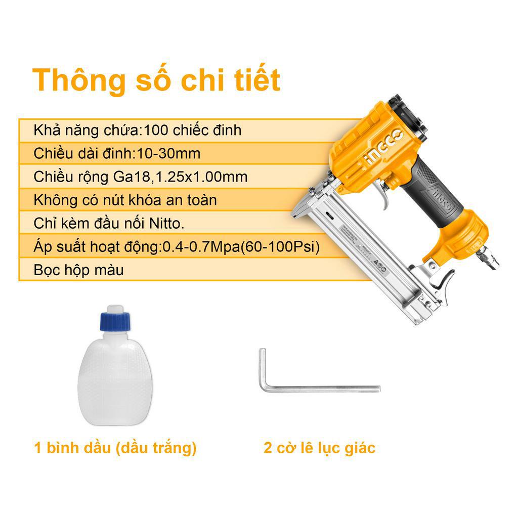 Súng bắn đinh thẳng khí nén INGCO ABN10301-3