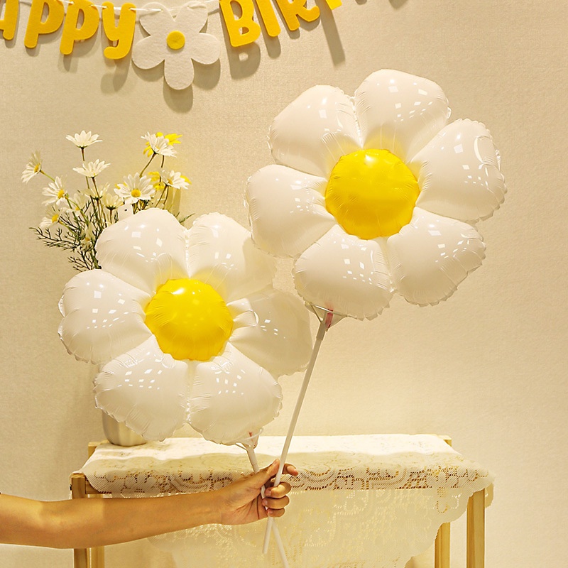 Bong Bóng Lá Nhôm Hình Hoa Cúc/ Hoa Hướng Dương/ Bong Bóng Trang Trí Tiệc Sinh Nhật/Tiệc Cưới