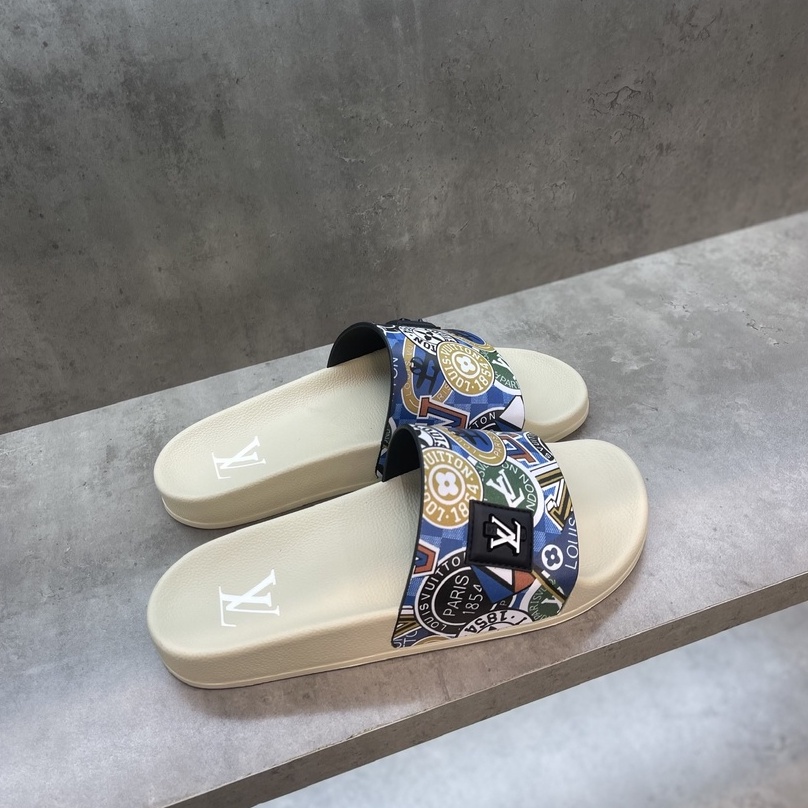 Dép lê quai ngang Louis Vuitton họa tiết fullbox