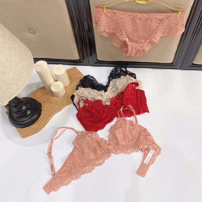 Bộ đồ lót B054 Charm 2 dây ren mỏng có gọng