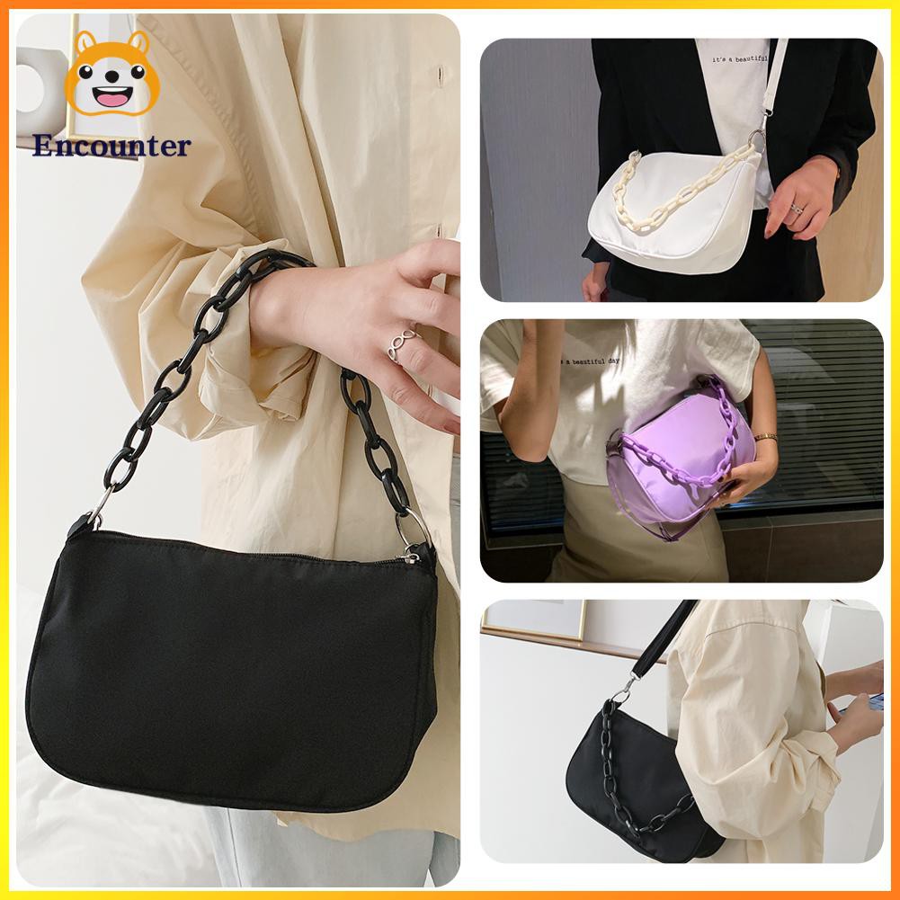 Fashion Solid Women Shoulder Underarm Bag Nylon Chain Messenger Handbags ○encounter○