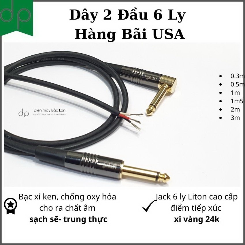Dây Hai Đầu 6.5, Bạc Xinken Cao Cấp, Bảo Hành 6 Tháng 1 Đổi 1