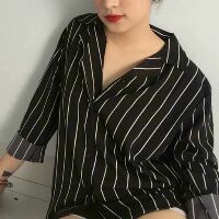 Áo sơ mi lụa mềm kẻ sọc cộng ảnh thật