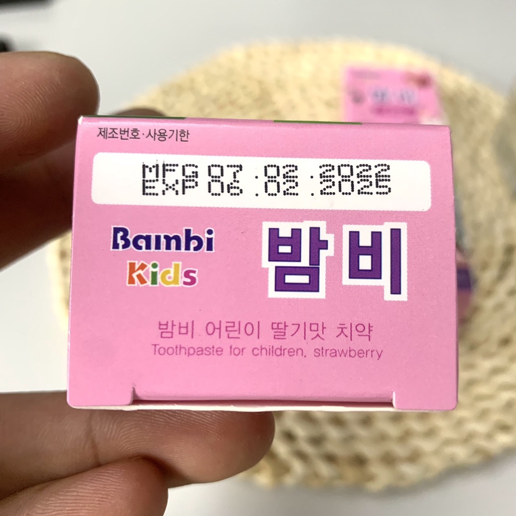 Kem đánh răng cho bé BAMBI KIDs Hàn Quốc Làm Trắng, ngừa sâu răng Kem Đánh Răng Trẻ Em Trên 2 Tuổi Tuýp 60gr