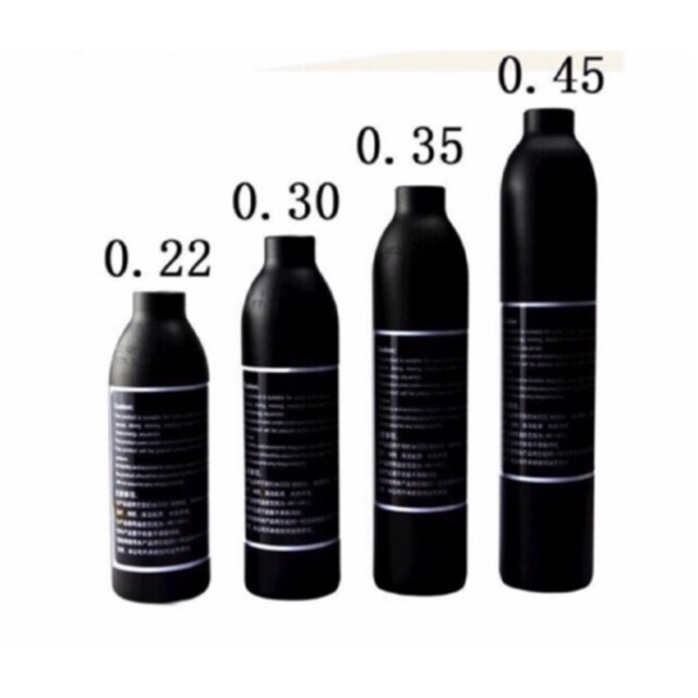 Bình nhôm nén khí thuỷ sinh 0.22L, 0.3L, 0.35, 0.45 hàng chuẩn