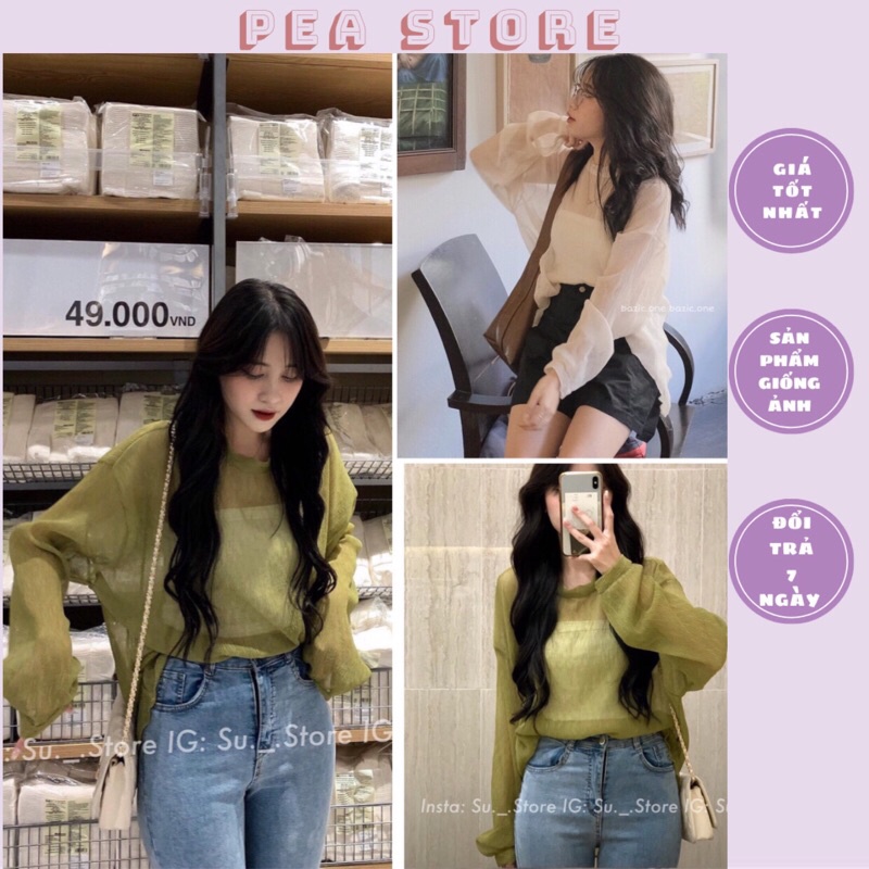 Set áo tơ sóng nhăn kèm áo quây phong cách Hàn Quốc PeaStore (Ảnh thật)