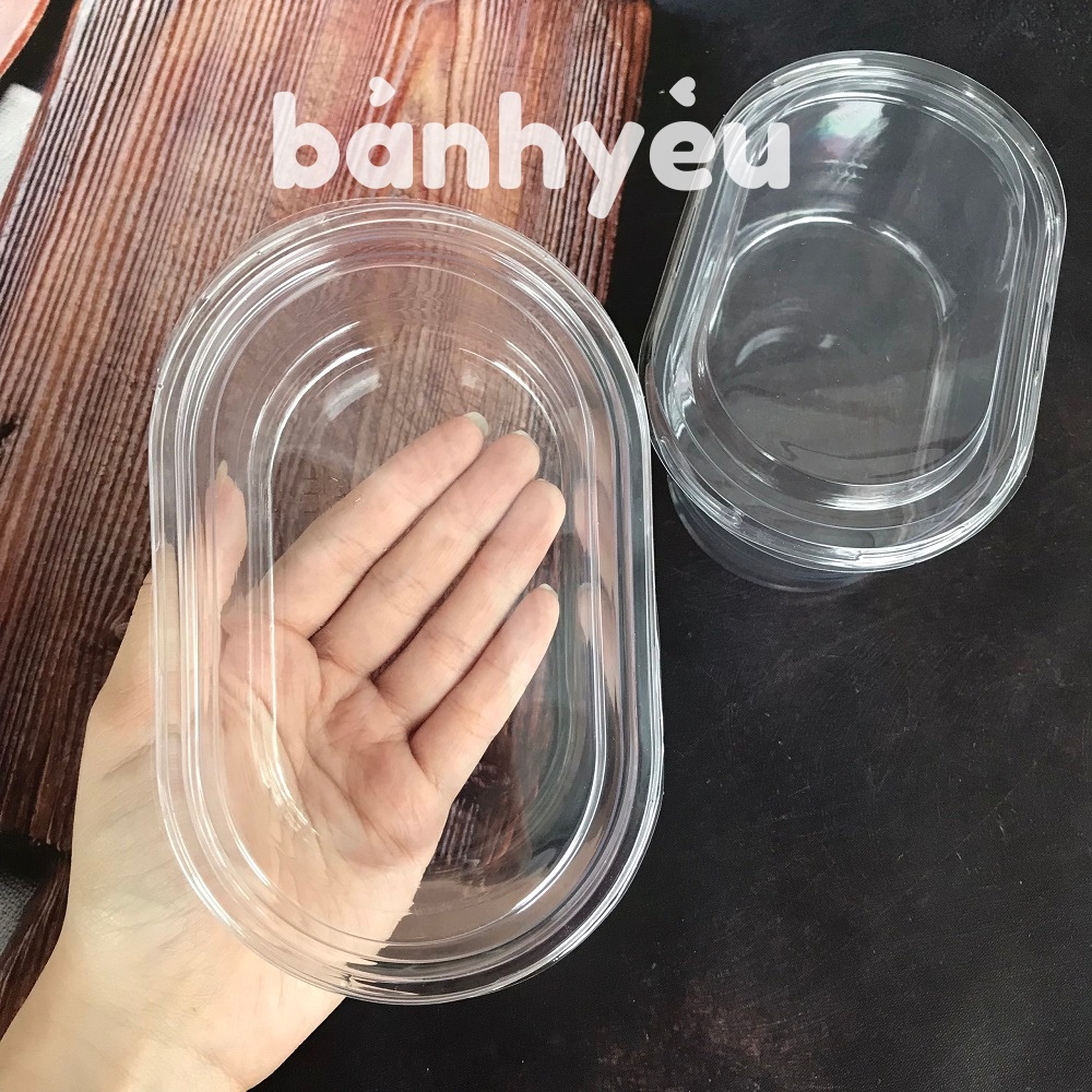 Hộp Oval Đựng Bánh Tiramisu, bánh lạnh, bông lan trứng muối, bánh bò