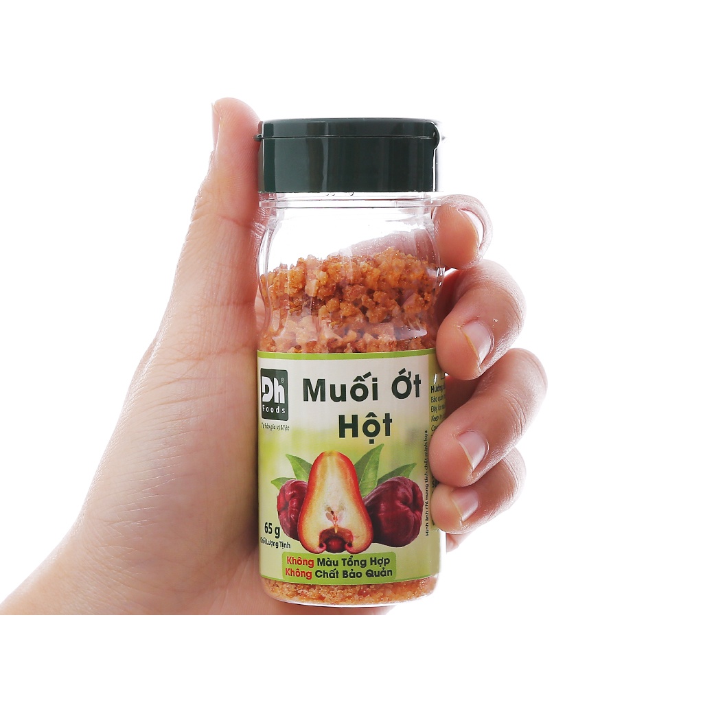 [ COMBO 2 HŨ ] Muối ớt hột 65gr Dh Foods rất phù hợp để ướp và chấm các loại hải sản.Mang lại cảm giác tuyệt vời cho bạn