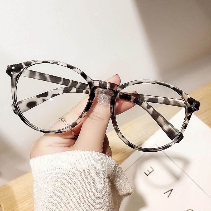 ⊕™Gọng kính cận siêu nhẹ màu đen cổ điển nam mặt tròn mỏng phiên bản hàn quốc thị nữ bảo vệ mắt học sinh