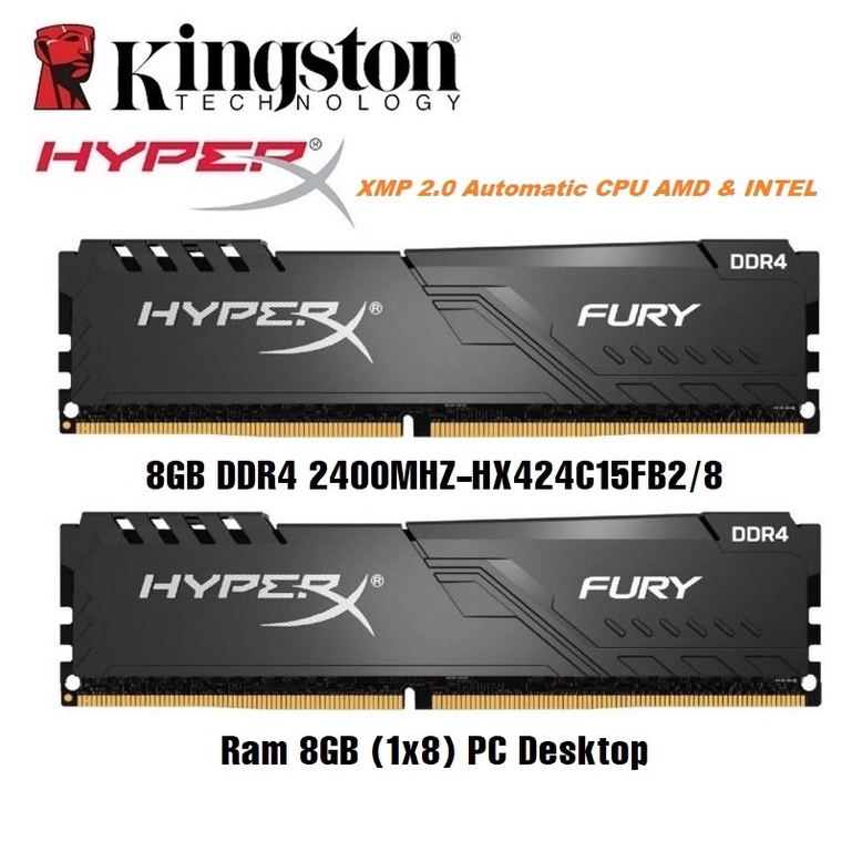 Ram Kingston HyperX Fury 8GB DDR4 2400MHz Chính Hãng - Bảo hành 36 tháng 1 đổi 1