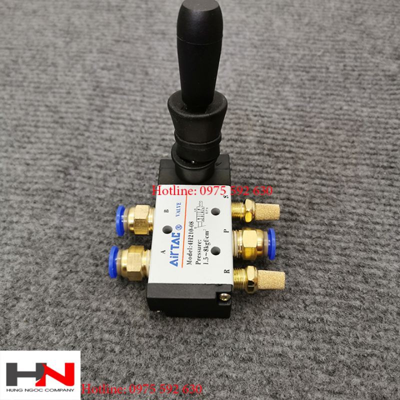 Bộ van tay gạt đóng mỏ xi lanh khí nén 4H-02 đủ cút nối ống và giảm âm