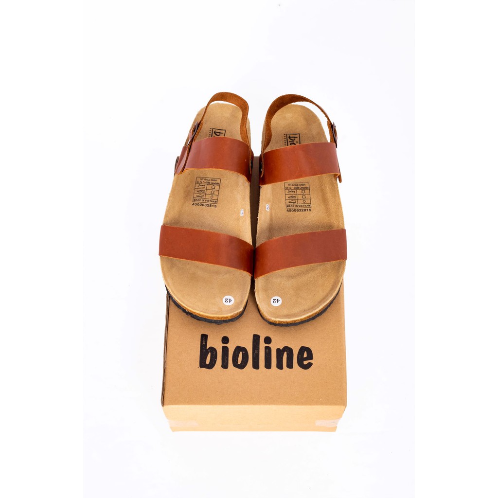 Giày sandal birken vietnam quai hậu da bò Unisex xuất khẩu Châu Âu mã D15 Bioline