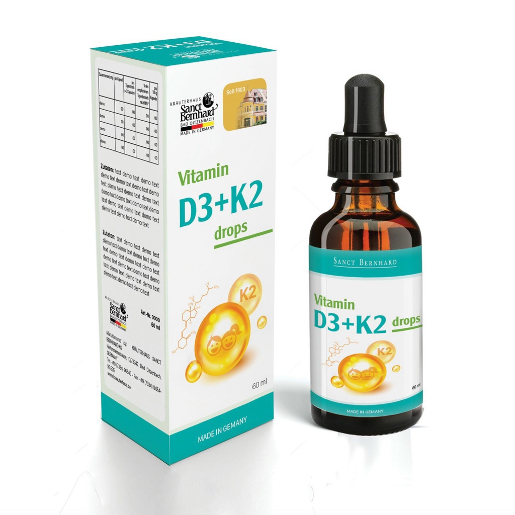 [ Hàng nhập chính hãng]Vitamin D3+K2 drops của Đức