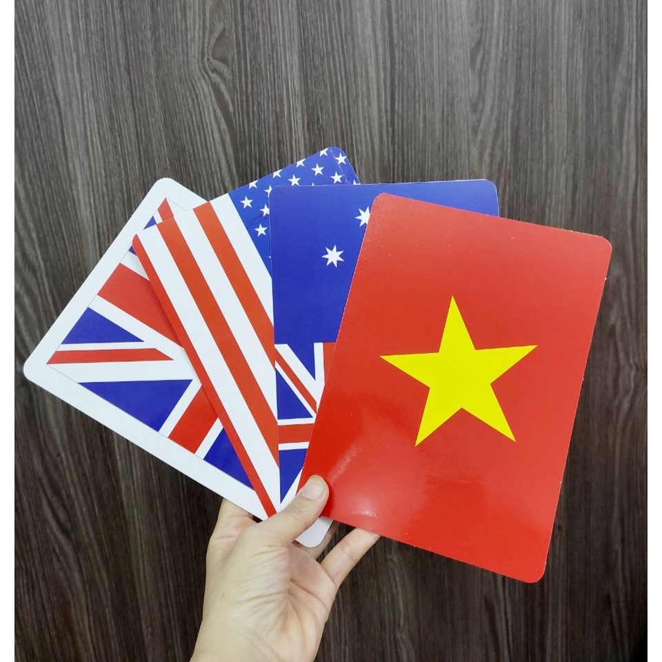 Thẻ học A5 ép Plastic, Ko THẤM NƯỚC, siêu BỀN ĐẸP, kthuoc 15x21cm dạy bé nhận biết TGXQ