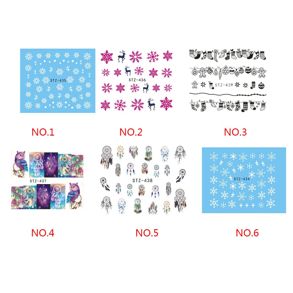 [Hàng mới về] Miếng dán trang trí móng tay họa tiết giáng sinh xinh xắn làm đẹp cho nữ