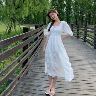 [Sẵn] Váy trắng basic siêu xinh