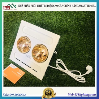 Cam Kết Chính Hãng Đèn sưởi nhà tắm âm trần ASIA - 2 bóng (Model: DS2AT01)-bảo hành 2 năm ..............................