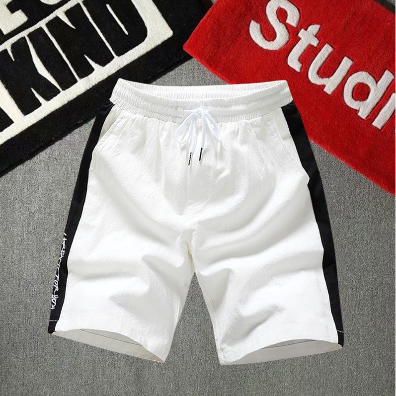Quần Short Đùi Thể Thao Thun Nam Kẻ Sọc In Chữ I DREW Dáng Trẻ Trung Năng Động Zenkocs3 MEN SHORTS 051