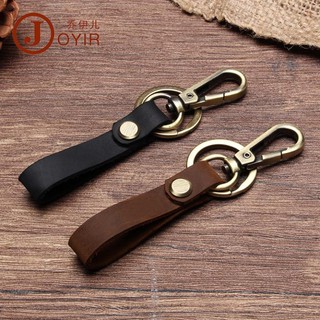 Móc chìa khoá da bò thật - handmade 100% - khoá đồng _dn5021