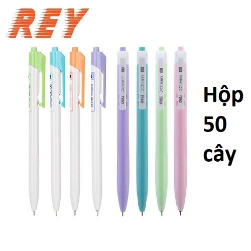 [Giá sỉ] Hộp 50 cây bút bi Xtream - Arrow vỏ nhiều màu 0.7mm Deli