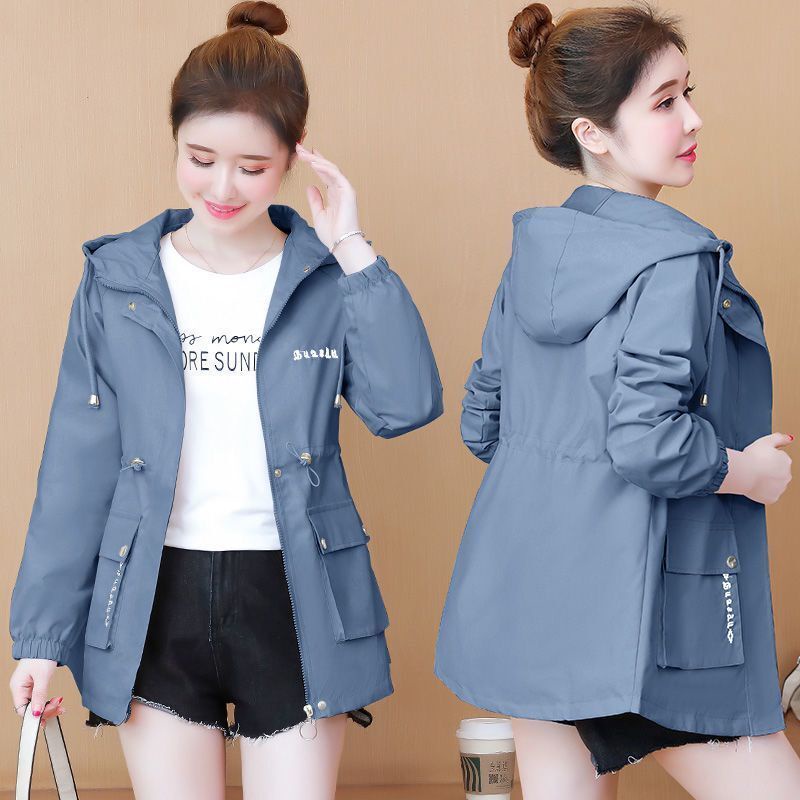 Áo Khoác Gió Có Mũ Trùm Dáng Ôm Dài Vừa Vặn Kiểu Hàn Quốc Thời Trang Công Sở Cho Bạn Gái