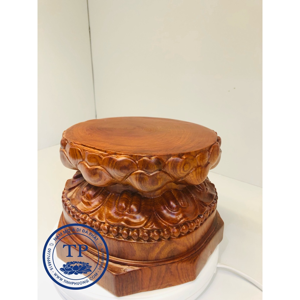 ĐẾ GỖ KÊ TƯỢNG GỖ HƯƠNG NGUYÊN KHỐI TIỆN SEN HAN1222