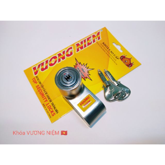 Khóa thắng đĩa cao cấp VƯƠNG NIỆM chìa 6 cạnh ( chữ Vương ) chống trộm xe máy