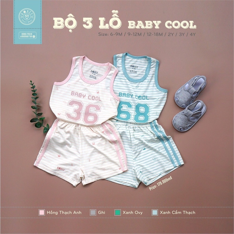 HRNEE - Bộ quần áo ba lỗ BabyCool LIC11BCNSC