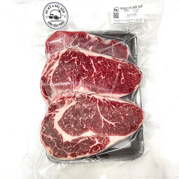 Ribeye Đầu Thăn Ngoại Bò Mỹ 450gr | Bò Bít Tết Nướng BBQ | Giao Siêu Tốc HCM