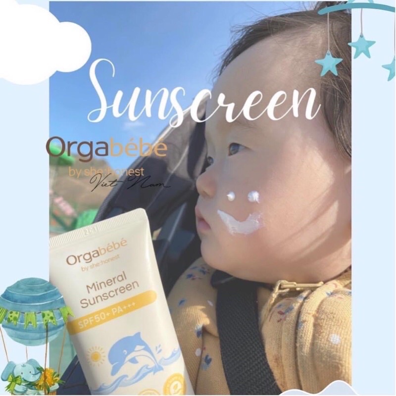 [HÀNG CHÍNH NGẠCH] Kem chống nắng và nước tẩy trang ORGABEBE Hàn Quốc an toàn cho bé