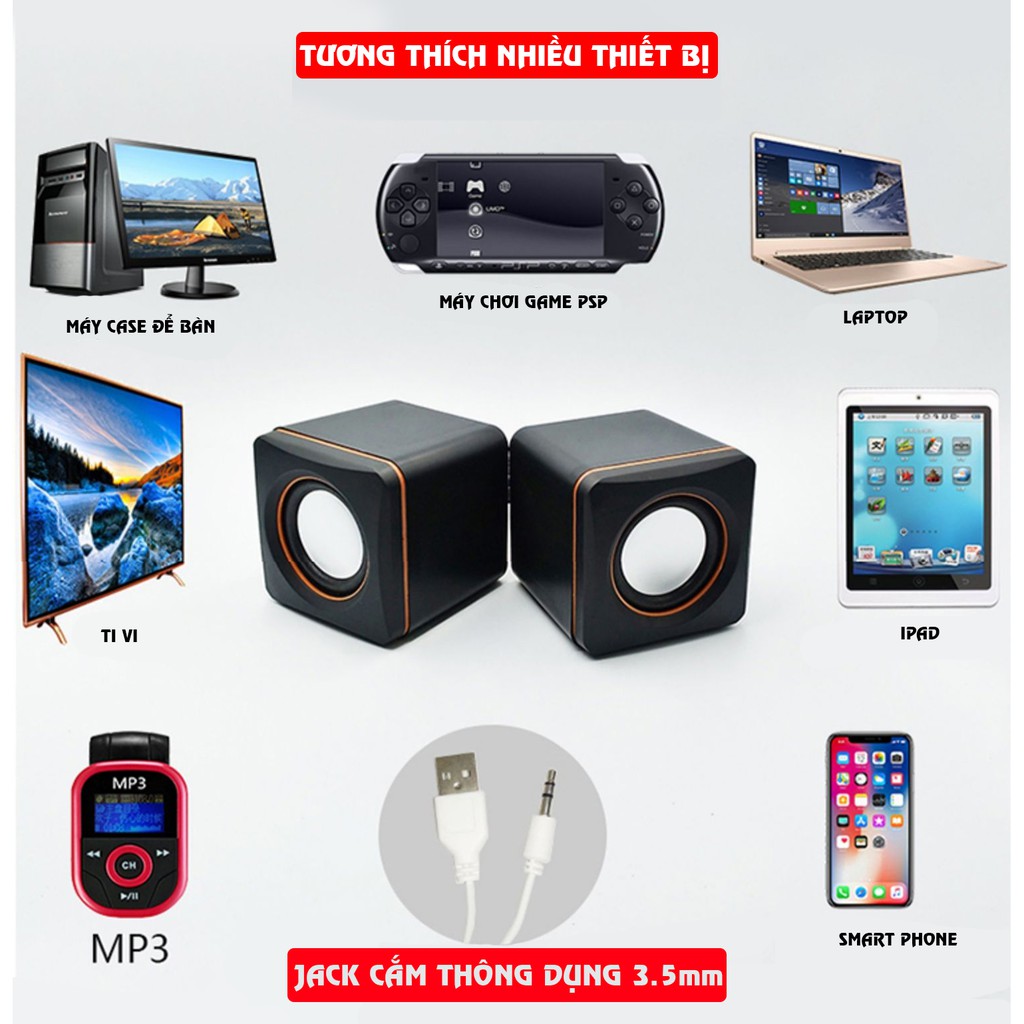 Loa mini usb 3.5mm G101 cho PC/Laptop/Notebook/Tablet