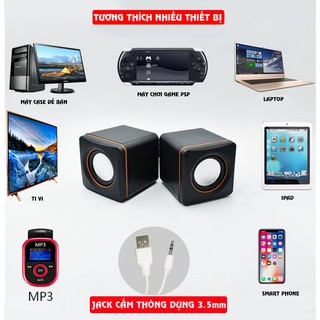 Loa mini usb 3.5mm G101 cho PC/Laptop/Notebook/Tablet