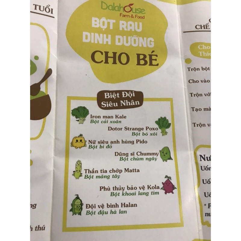 Bột măng tây sấy lạnh cho bé ăn dặm Dalahose